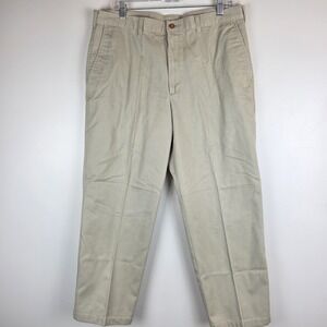 Farah Men's beige khaki‎ chino dress pants 36x29 100% Cotton.E19